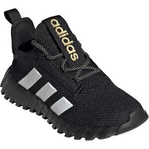 NWT adidas Unisex Kaptir Flow Sneaker,Black/Gold Metallic/White-SZ 13 Little Kid
